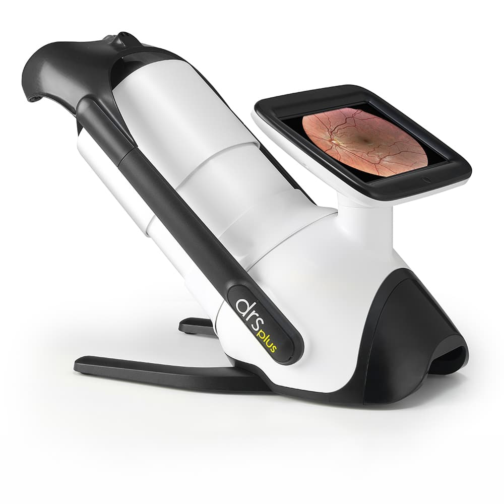 Fundus kamera iCare DRS Plus s náhľadom snímky očného pozadia